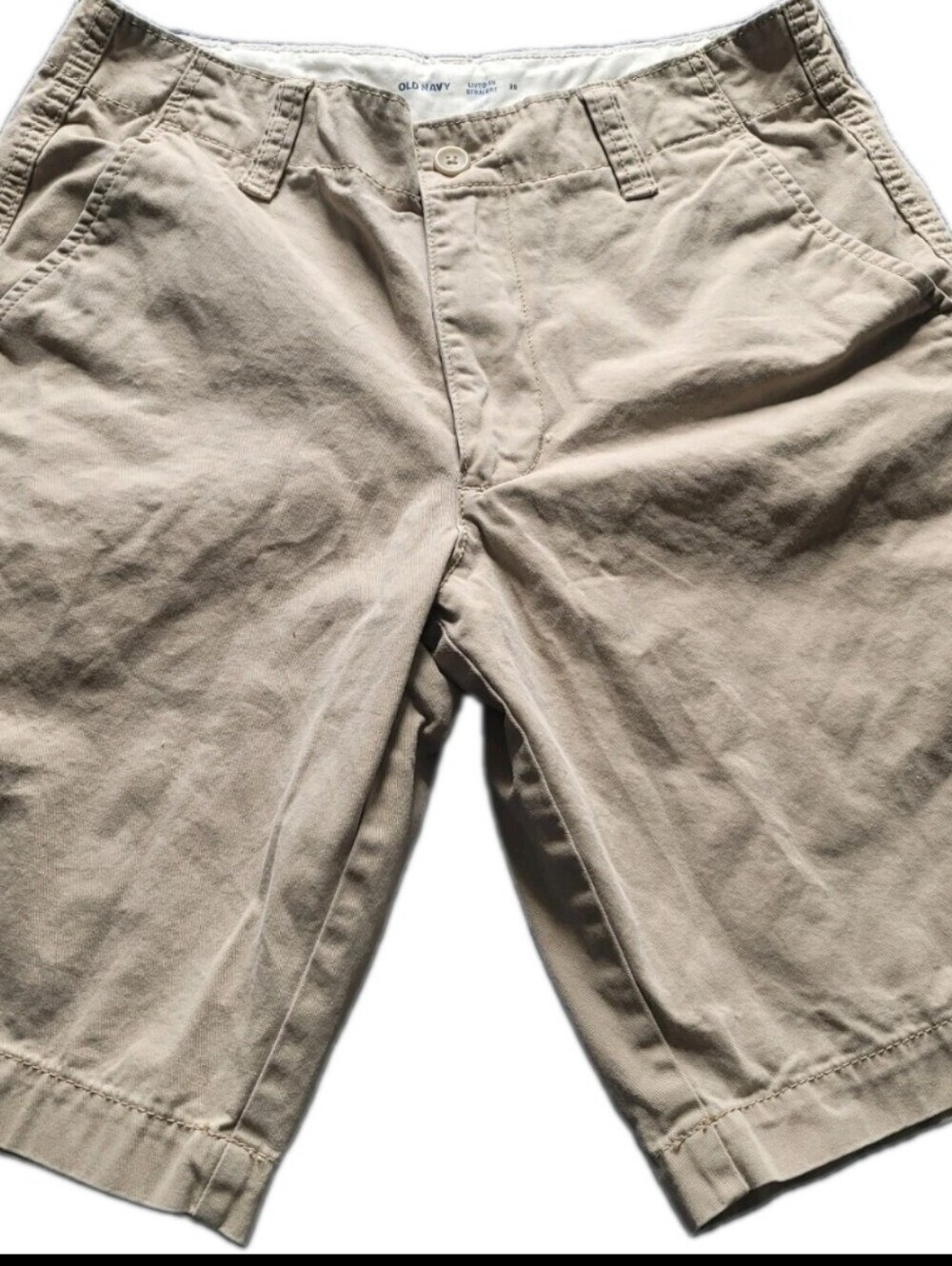 Old Navy Men’s Shorts Size 30 Khaki Beige Chino 100% Cotton Flat Front